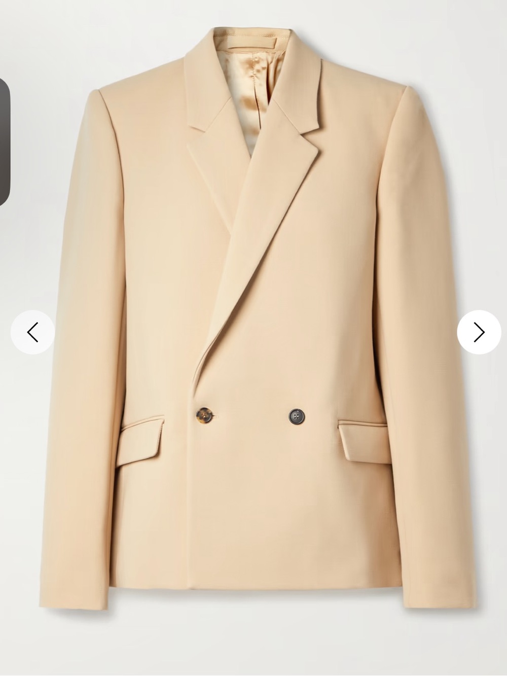 WARDROBE NYC + Hailey Bieber double-breasted wool blazer